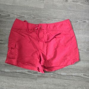 Old Navy womens red swim trunks size 10.